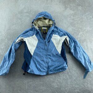Burton Snowboards Womens Blue & White Hooded Jacket M 5366